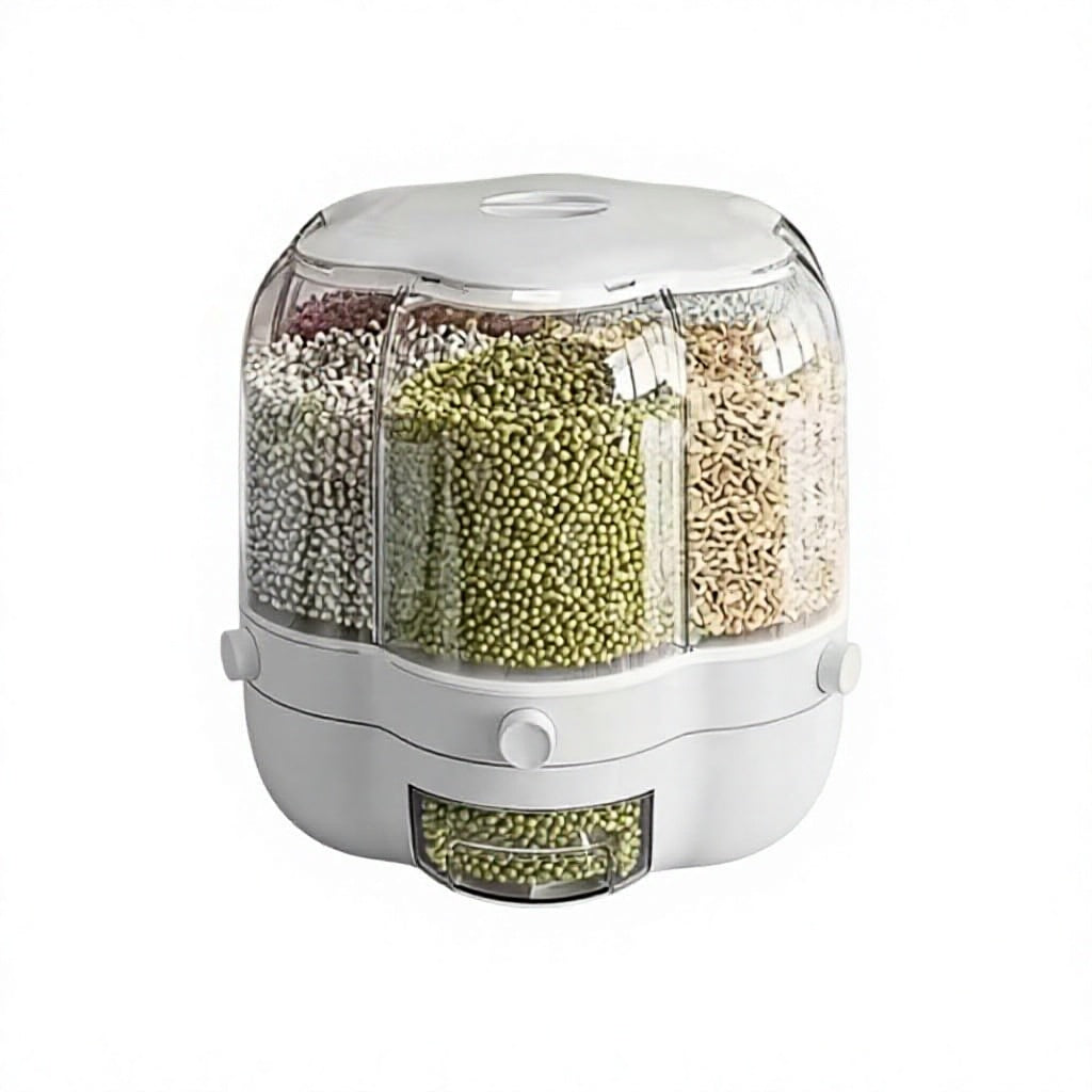 Rotating Rice Dispenser – 360° Grain Storage Organizer