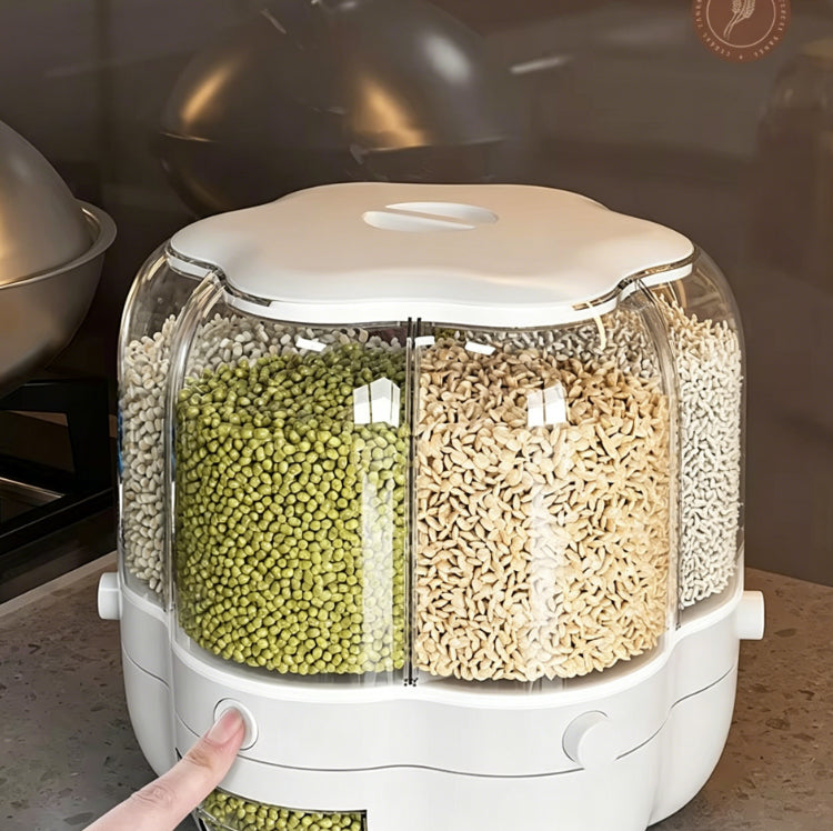 Rotating Rice Dispenser – 360° Grain Storage Organizer