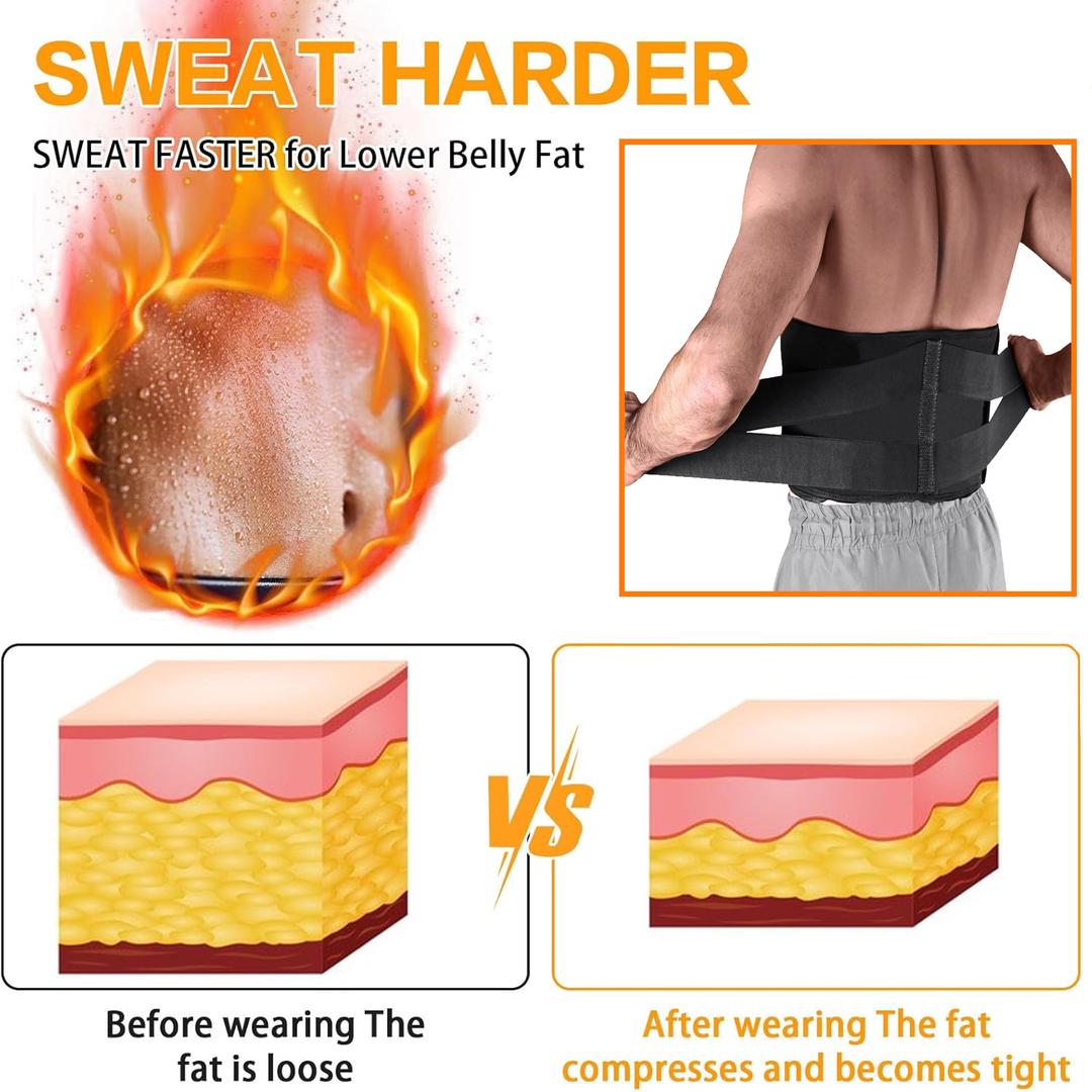 Black Latex Waist Trimmer for Men 3cm Portable
