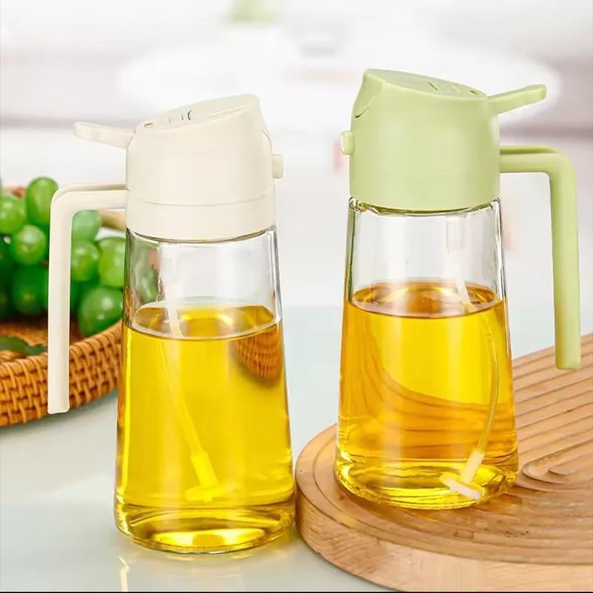 Transparent Glass Oil Bottle with Large Spout for Pakistani Kitchens