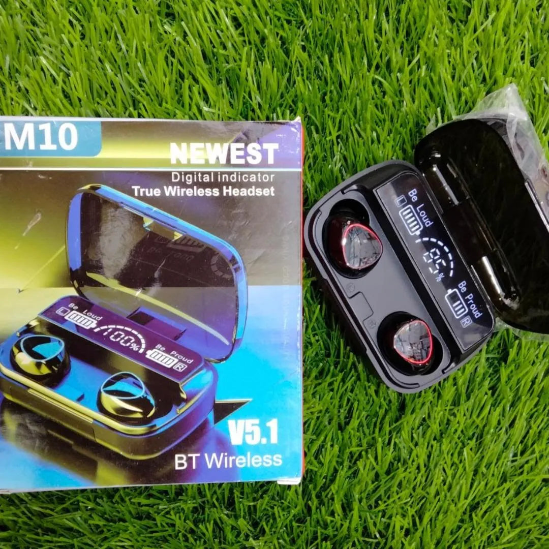 Black Long-Lasting Battery With Fast Charge 10 Earbuds