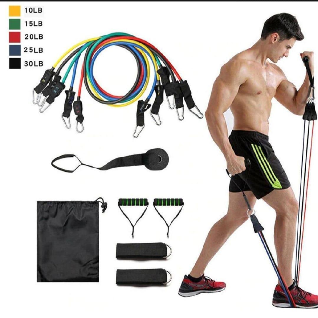 Adjustable Resistance Bands for Home Gym - 11 Pcs Set
