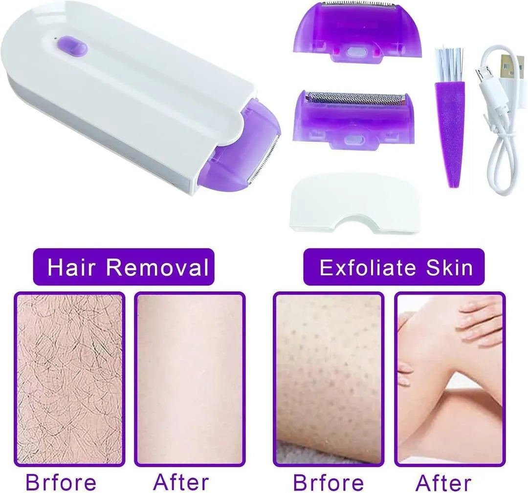 Rechargeable Women's Hair Shaver with Blade Set ABS Plastic