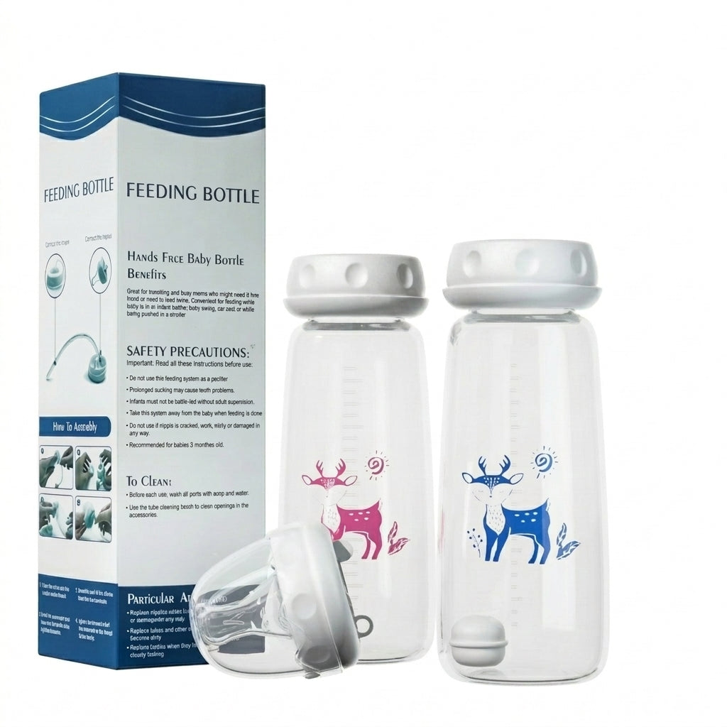 Hands-Free Baby Feeding Bottle