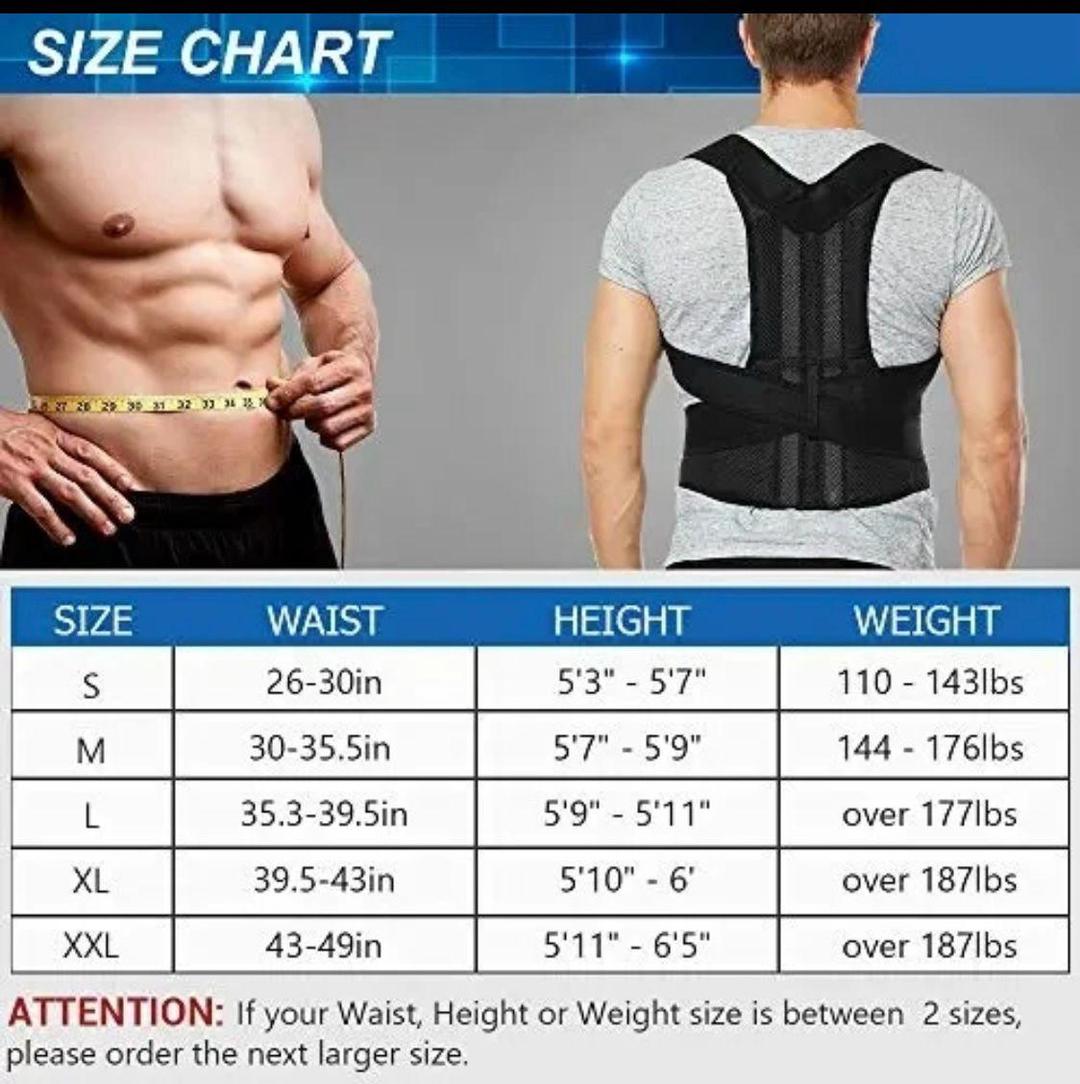 Black Mesh Posture Corrector Belt for Men Women