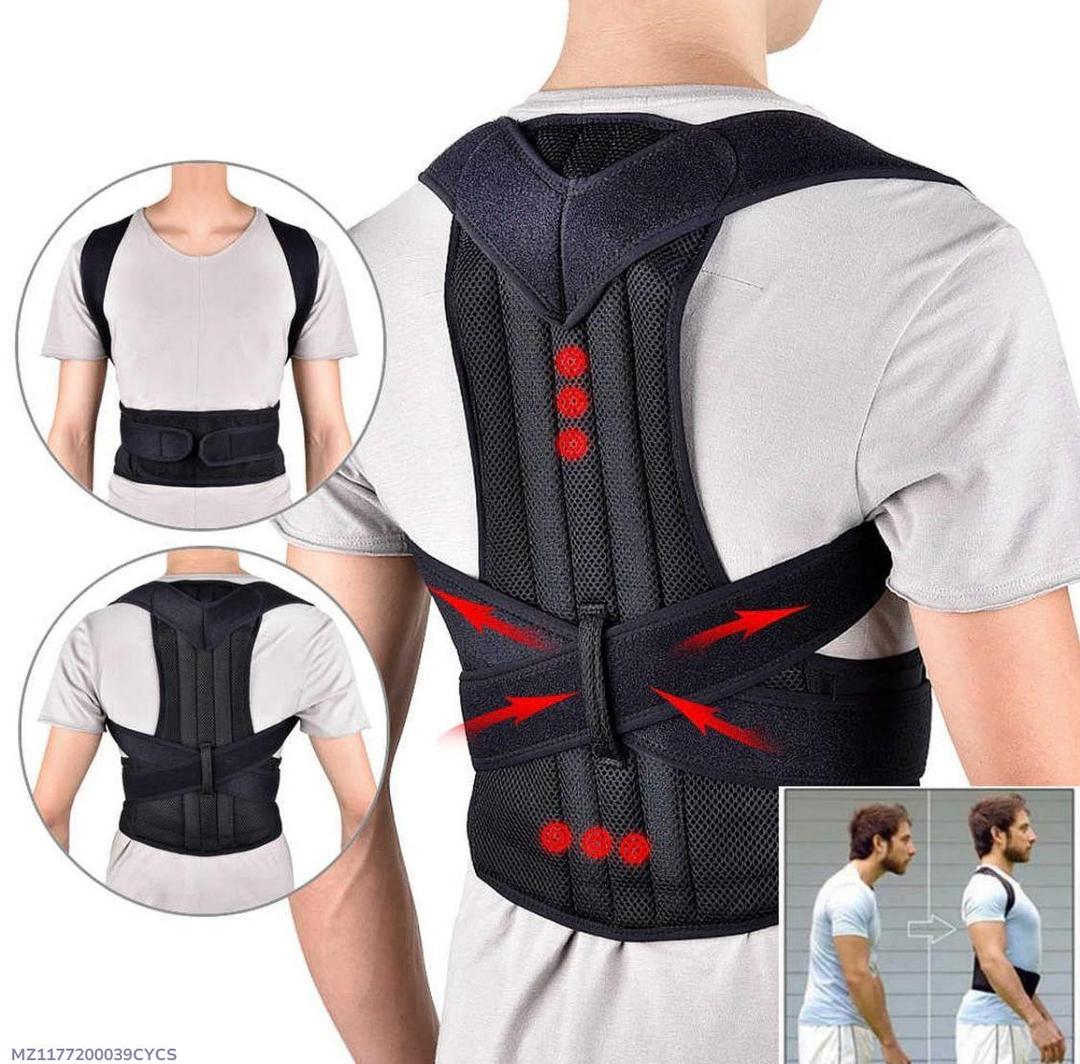 Black Mesh Posture Corrector Belt for Men Women