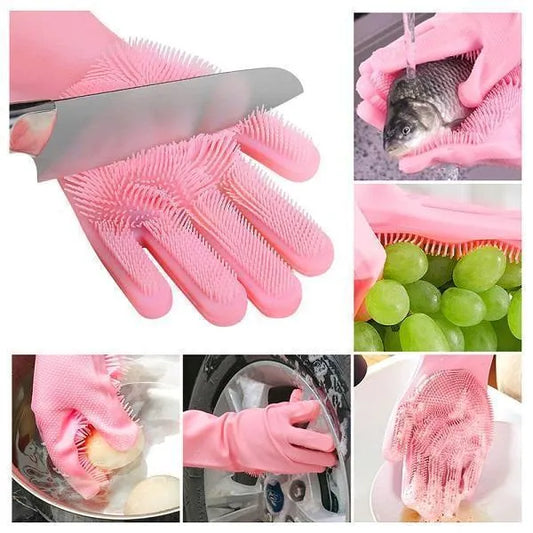 Silicone Kitchen Gloves for Cleaning & Safety