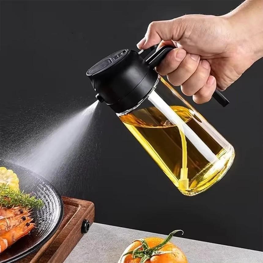 Transparent Glass Oil Bottle with Large Spout for Pakistani Kitchens