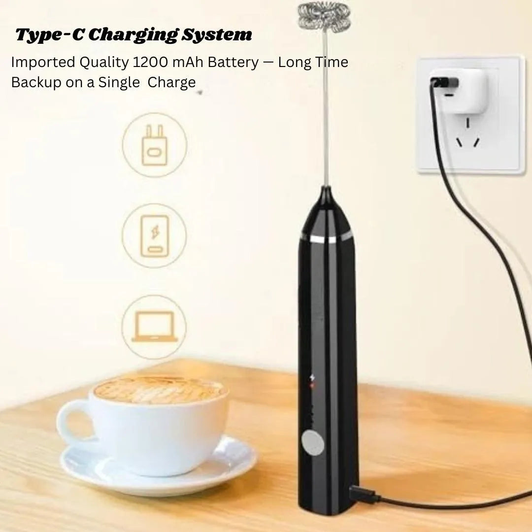Electric Milk Frothier for Coffee, Matcher, Chocolate