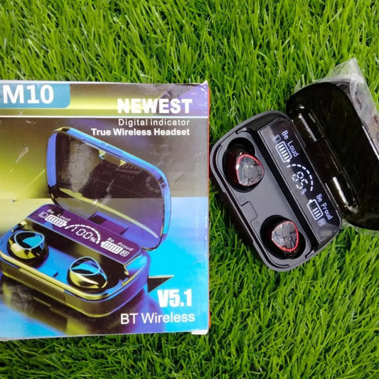 Black Long-Lasting Battery With Fast Charge 10 Earbuds