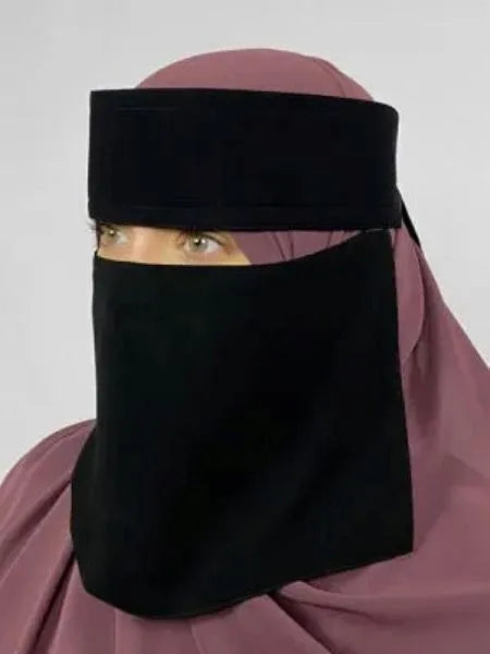 Black Chiffon Saudi Niqab Lightweight Daily Wear 3g