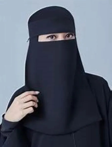 Black Chiffon Saudi Niqab Lightweight Daily Wear 3g