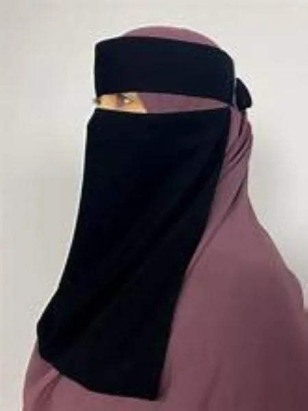 Black Chiffon Saudi Niqab Lightweight Daily Wear 3g