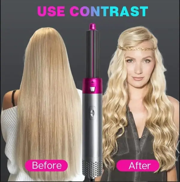 High Quality 5 in 1 Hot Air Hair Styler & Dryer Brush | Hair Straightener, Curler, Volumizer & One Step Blow Dryer | Multi-Function Hair Styling Tool