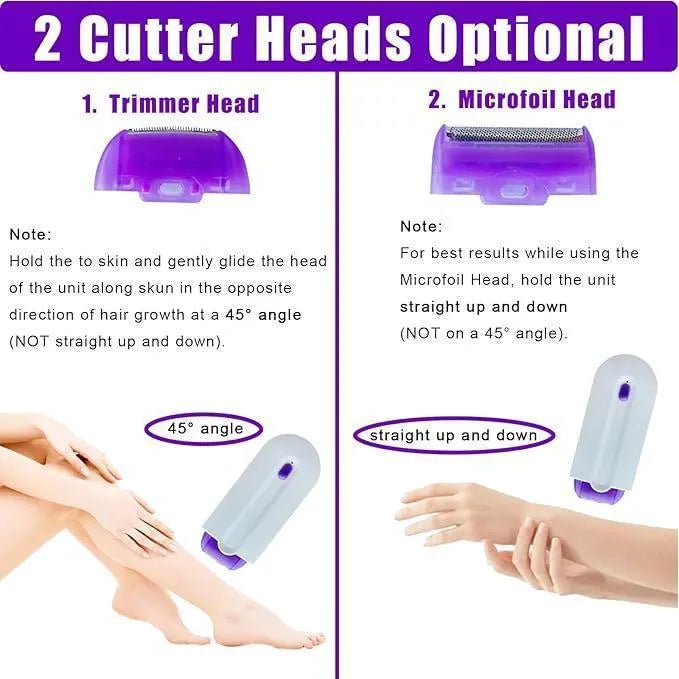 Rechargeable Women's Hair Shaver with Blade Set ABS Plastic