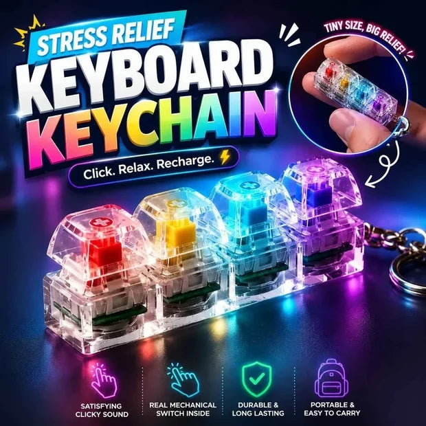 4-Key Mechanical Keyboard Clicker Keychain